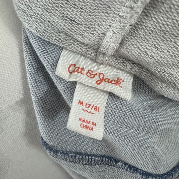 Kids Denim and Gray Hooded Jacket - Picture 3 of 3